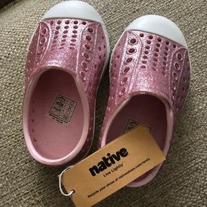 Native Toddler Girls Jefferson Pink Sparkle Size 5